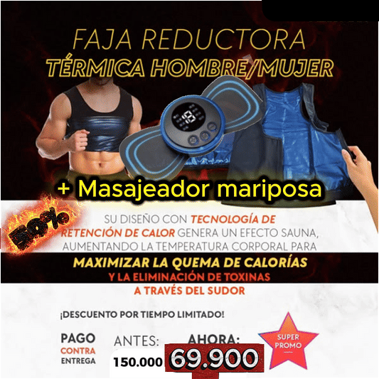 Combo Faja termica + Masajeador De Mariposa